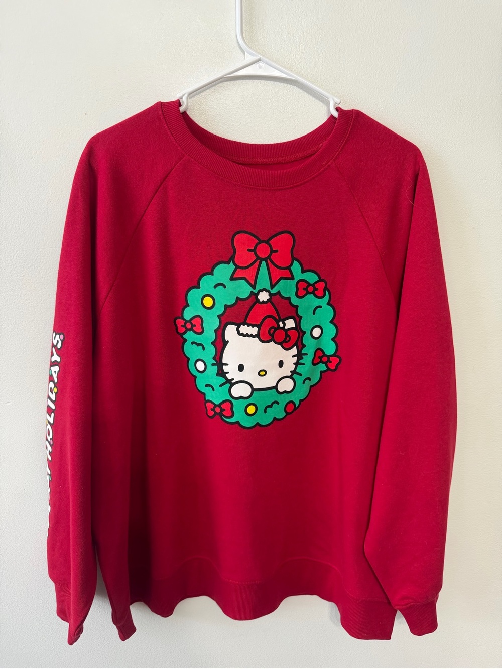 Women’s  Hello Kitty Red Holiday Wreath Sweatshirt